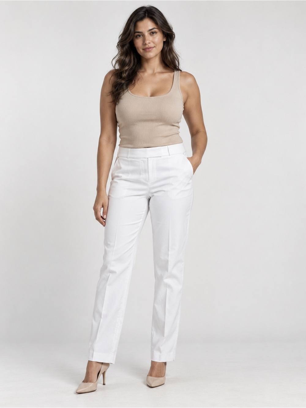 Counterparts Women’s White Tailored Straight Leg Dress Pants Size Medium M